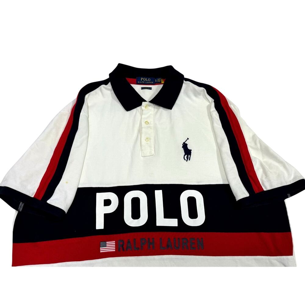 Polo Ralph Lauren Big Pony Polo Shirt Adult XL White USA Graphic